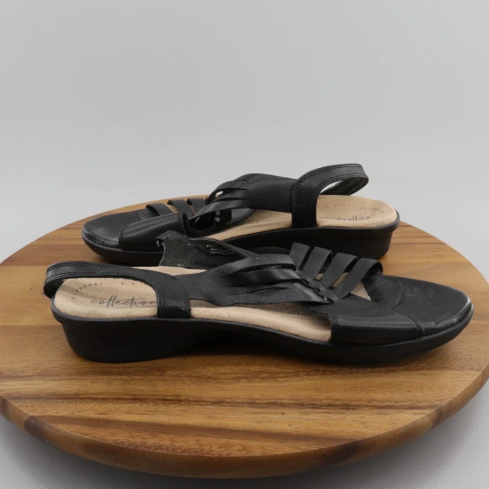 Clarks Collection Loomis Sandals Women's Size 8.5M Strappy Sandal Black - Picture 4 of 9